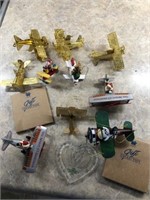 Lot of airplane Christmas ornaments Belkin