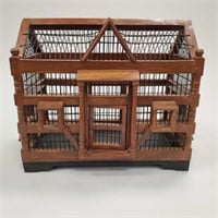 Victorian style wood & wire birdcage 20" wide x
