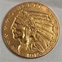 1915 Gold Indian Head $2.50