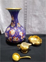 Cloisonne Vase 3 pc's Piccard gold china