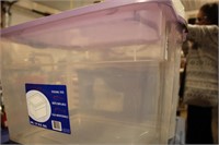 CLEAR TOTE WITH PURPLE LID
