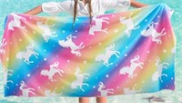 Rainbow Unicorn Microfiber Beach Towel 30’’ X 60’’