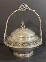 Antique Victorian Silver Plated Covered Bowl