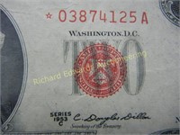 1953-C $2 US Bank Note. Red Seal