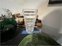 GLASS VASE AND PORCELAIN PLANTER