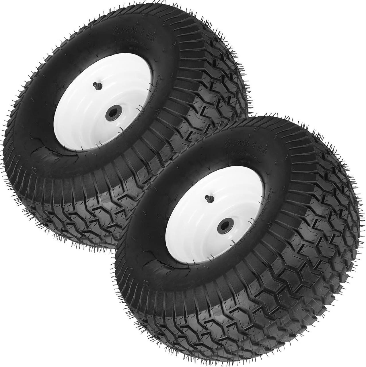 20x8-8 Lawn Mower Tires with Rim (with KEYWAY)