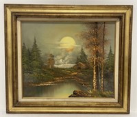 (Z) Vintage Boswell Canvas Painting. (Appr 28x32")