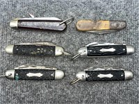 Group Antique Pocket Knives Blue Grass, Boyscouts