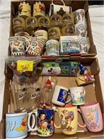 CHARACTER COFFEE MUGS, SEASHELL MUGS, BAG OF KIDS