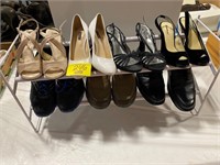 SHOE RACK FULL OF LADIES SHOES - SIZE 8