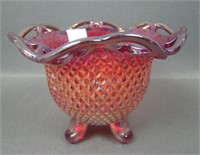 Imperial IG Red Daiamond Point Open Lace Ftd Bowl