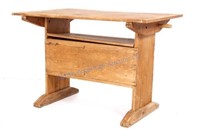 Oak Desk & Pivoting Conversion Bench