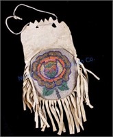 Nez Perce Beaded Flat Pipe Tobacco Bag 1920-1930's