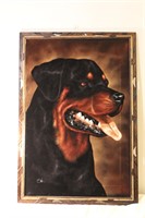 Large Velvet Rottweiler Painting