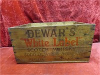Dewar's White Label Scotch Whisky wood crate.