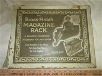 Brass Finish Metal Magazine Rack - NOS