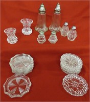 3 SETS CLEAR GLASS S&P*CRYSTAL & GLASS COASTERS