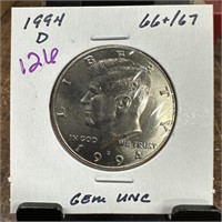 1994-D JFK HALF DOLLAR HIGH GRADE