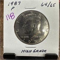 1987 HIGH GRADE JFK HALF DOLLAR