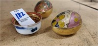 2 cloisonne eggs small cup