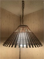 Vintage Rattan Hanging Light Plug In Chain