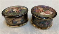 (2) Porcelain 1992 Ardleigh Elliott Trinket Boxes