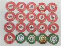 20 Various Reno Nevada Casino Chips