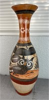 21in Made in Mexico Ceramic Painted Vase