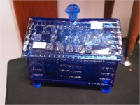 Cobalt glass Lutted's S.P. Cough Drop