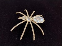 Large Spider Brooch w/rhinestones