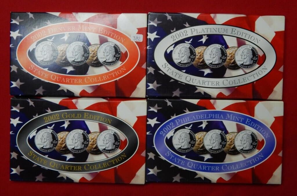 (4) 2002 Statehood Quarters Collections