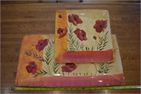 (2) piece Pier 1 Imports Poppies plates
