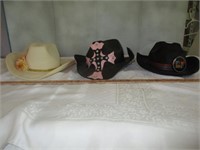 3pc Lady's Western Blingy & Felt Hats