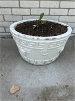 Vtg Concrete floor pot