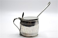 George III Sterling Silver Mustard Pot and Spoon