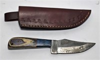 Damascus Steel Knife with Custom Wood Handle