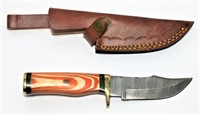 Damascus Steel Knife with Custom Wood Handle