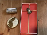 German compact case, cigarette holder and cross