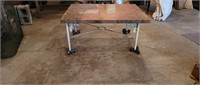 Antique Wrought Iron Marble Top Coffee Table