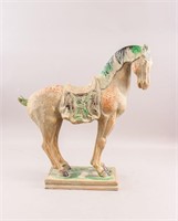 Chinese Tang Style Sancai Pottery Horse Sculpture