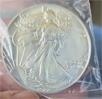 1987 1 ounce fine silver 1 dollar silver eagle