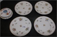 Set of 4 Floral 7" Plates