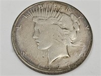 1927 S Rare Silver Peace Dollar Coin
