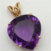 14k Gold And Amethyst Pendant