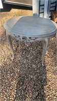 Oval French Carved Side Table w/ Pull Outs