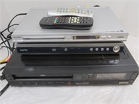 2 DVD Players & 1 VHS Player