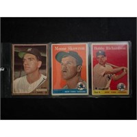 (3) Vintage Ny Yankees Cards Lower Grade