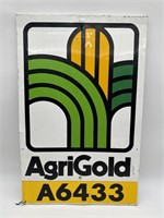 Vintage metal double sided AgriGold seed corn