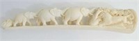 Antique carved ivory Elephant & Lions bridge