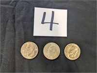3- 1972 Dollar Coins